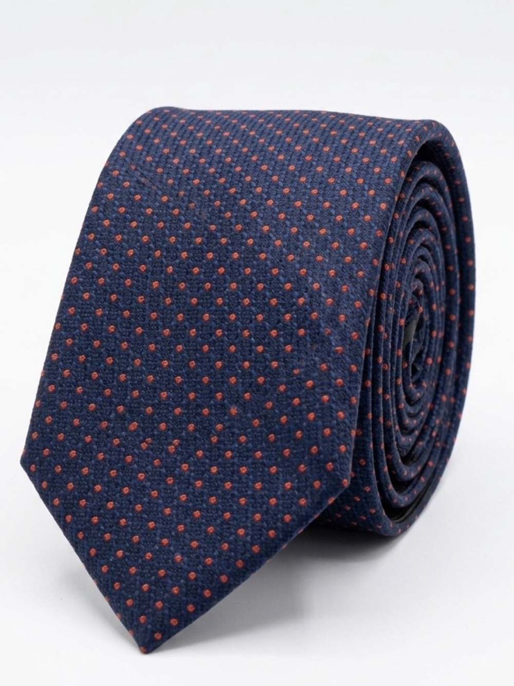 Banana Republic Navy Blue Crimson Micro-Dot Silk Blend Tie